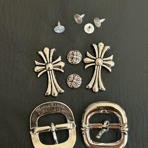 Birkenstock Chrome Hearts Style Cross Hardware Silver, Custom Upgrade, 1 Fullset